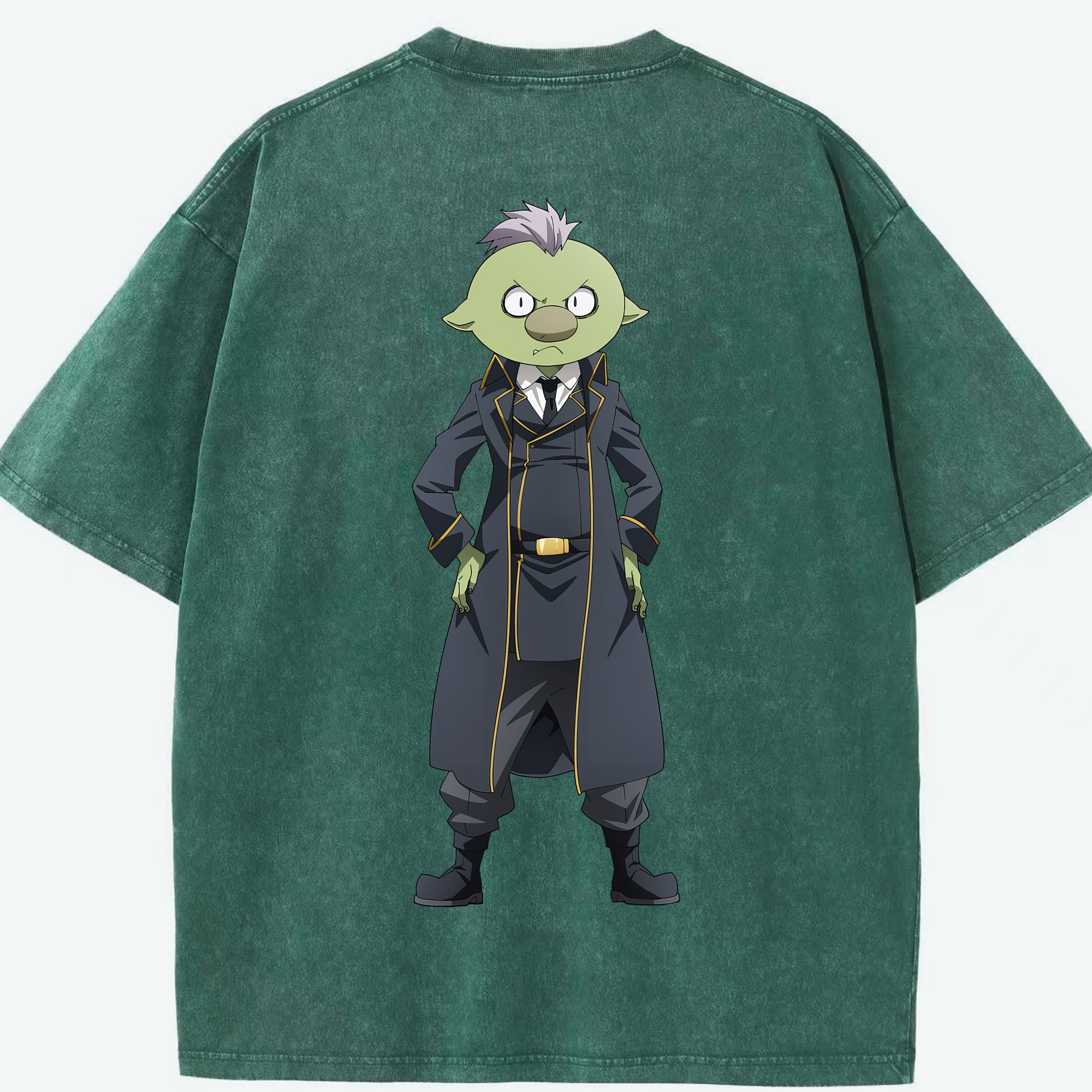 （画像用） 転スラ Regarding Reincarnated to Slime 綿100% ヴィンテージ風 半袖Tシャツ（背面プリント）